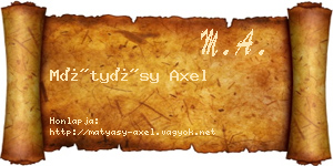 Mátyásy Axel névjegykártya